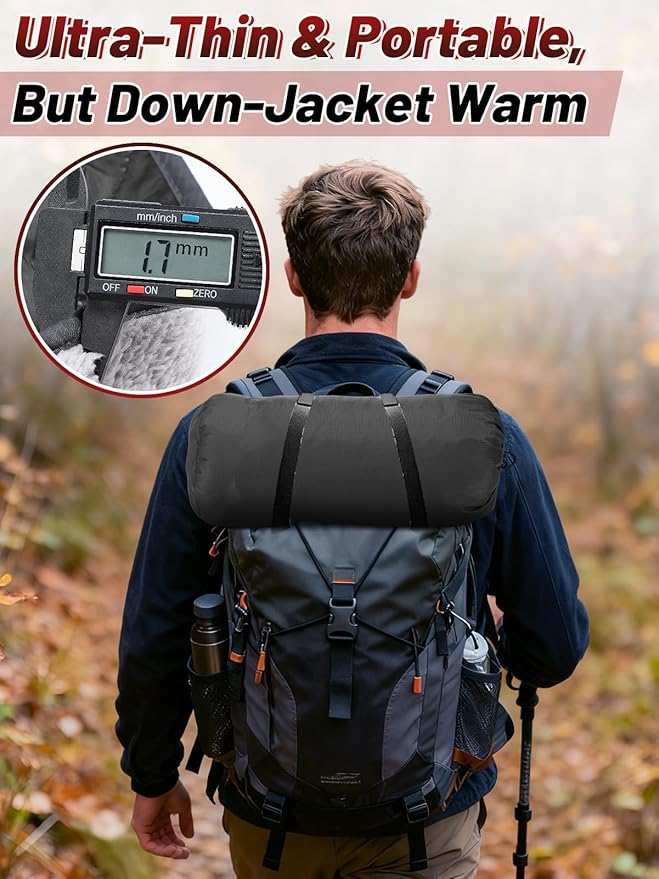 Aulock 55''W x 60''L Warm Outdoor Stadium Blanket Waterproof - Portable &amp Windproof Black Blanket with Sherpa Fleece Lining for Camping Winter Cold Weather