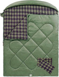 ShinHye Double Sleeping Bag for Adults with 2 Pillows Camping Sleeping Bags Flannel Cotton 2 Person Sleeping Bags XXL Queen Size Sleeping Bag for Cold Weather