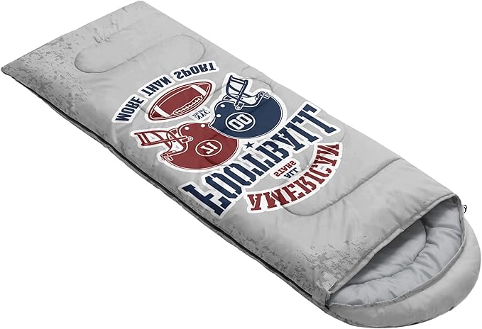 Kids Sleeping Bag for Boys GirlsRocket Moon Print-Lightweight Warm Portable Outdoor Indoor-Waterproof Cold Weather Resistant Sleeping Bag for Camping Hiking