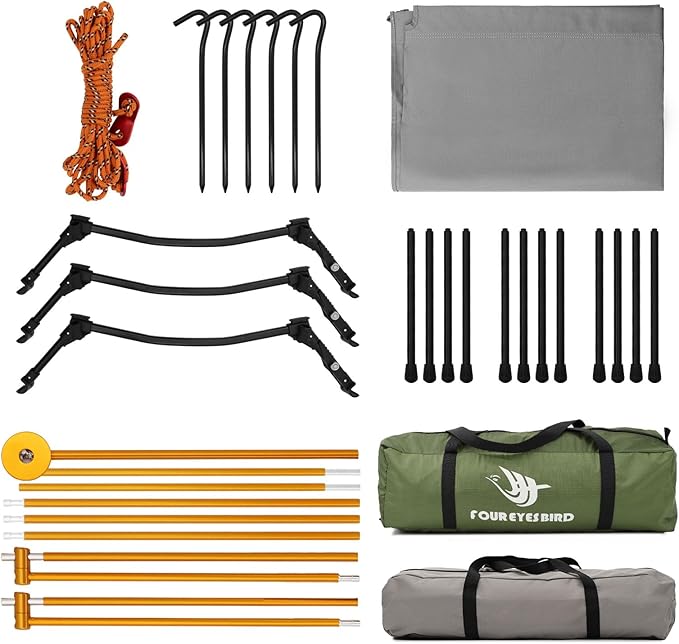 4-in-1 Camping Cot Tent Foldable Elevated Tent Set for 1 Person to Use Elevated Camping Bed Tent for Outdoor Hiking Camping