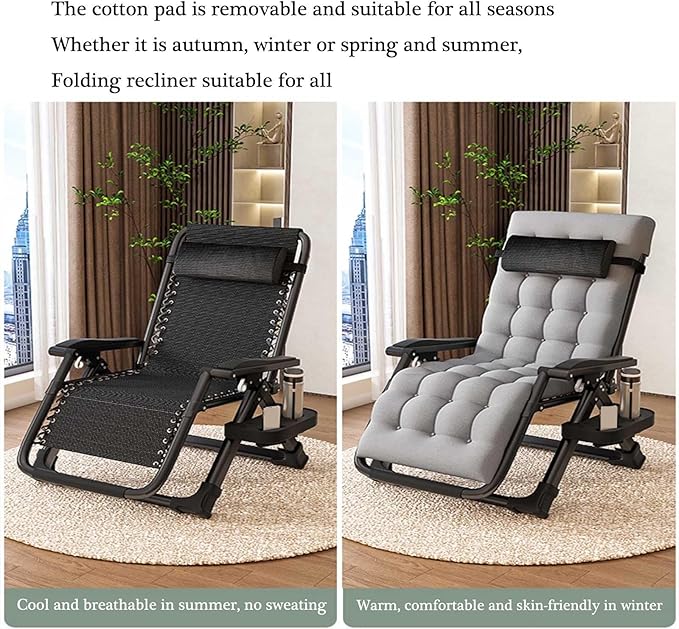 Portable Fold Out Chair Bed with Thickened Pearl Cotton Comfortable Outdoor Chairs for Camping Office Rest and Courtyard