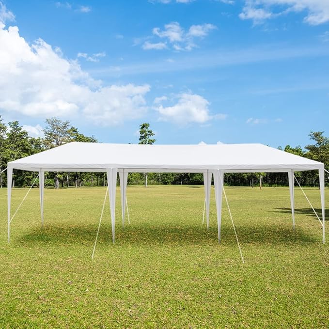 3 * 9m Non-Cloth PE Cloth Plastic Sprayed Iron Pipe Outdoor Party Tent White