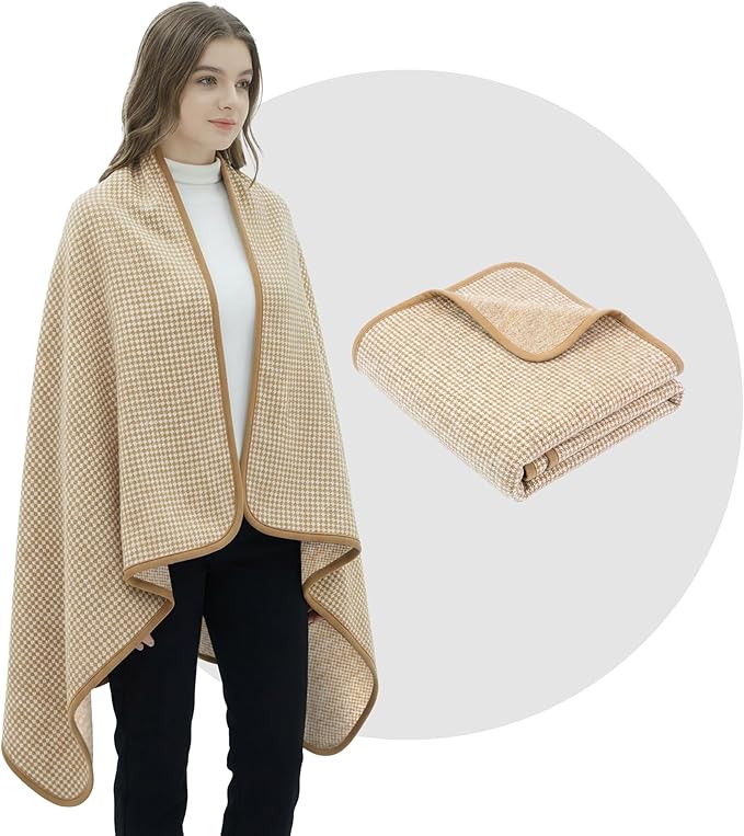 PuTian Merino Wool Camp Blanket - 36 x 63 Great for Bed Couch Camping Outdoors Travel Emergency -Large Warm Soft Washable Wool Throw
