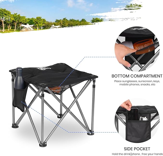 2 Pack Folding Oversized Camping Chair with Footrest Heavy Duty Camp Chair for Adults