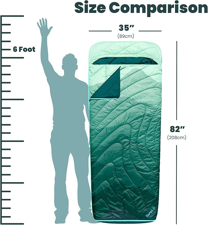 Rumpl Wrap Sack 20-Degree Sleeping Bag for Adaptable 3-Season Comfort