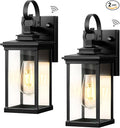 VIANIS Outdoor Wall Light Fixtures Dusk to Dawn Exterior Wall Lighting Porch Sconces Wall Mounted Lanterns with E26 Sockets Matte Black Wall Lamps for Patio Front Door Entryway 2-Pack Waterproof