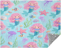 Throw Over Blanket Cute and Cartoonish Pink Mermaid Jellyfish Blanket Throw 50x70 Inches