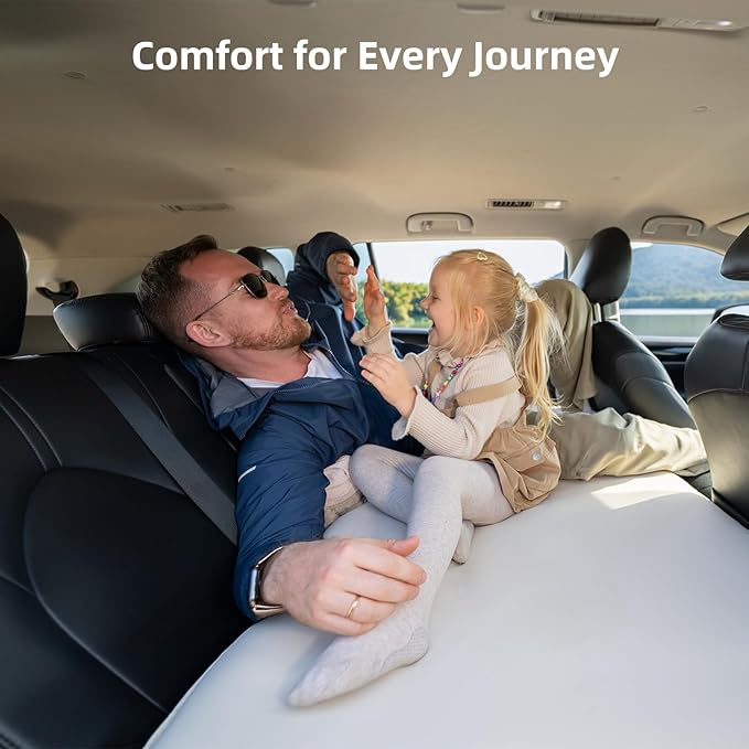 CozyPad Car Air Foam Mattress for Toyota Highlander Second Row Custom Fit Inflatable Back Seat Bed with Built-in Pump TPU Layer Foam Cushion Support for Kids Pets and Adults