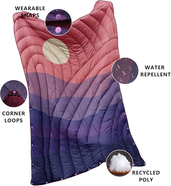 Camping BlanketLightweight Puffy Printed Camping Blanket Packable Outdoor Blanket for CampingTraveling Stadium Hiking Picnics