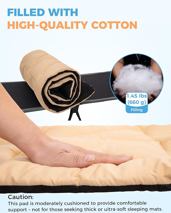 KingCamp Cot Mattress Pad Portable Lightweight Cot Mattress Non-Slip Camping Mat Soft Comfortable Non-Slip Cot Pad for Camp RV Bunk