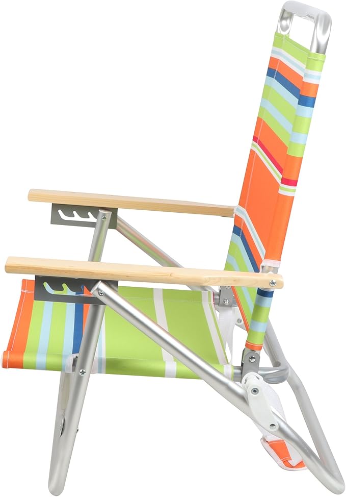 Portal Beach Chair 4 Position Folding Beach Chairs with Backpack Straps Lightweight Low Beach Chairs for Adults Support up to 225 lbs Green