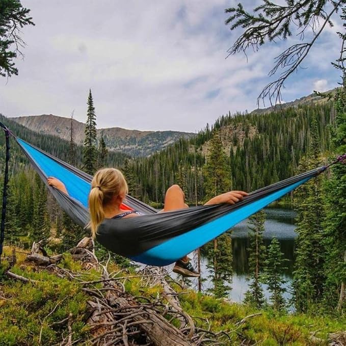 Hammock Nylon Double Layer Hammock Camping Outdoor(Color : 09) (4)