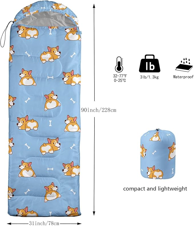 Kids Sleeping Bag for Boys Girls3D Basketball Print-Lightweight Warm Portable Outdoor Indoor-Waterproof Cold Weather Resistant Sleeping Bag for Camping Hiking