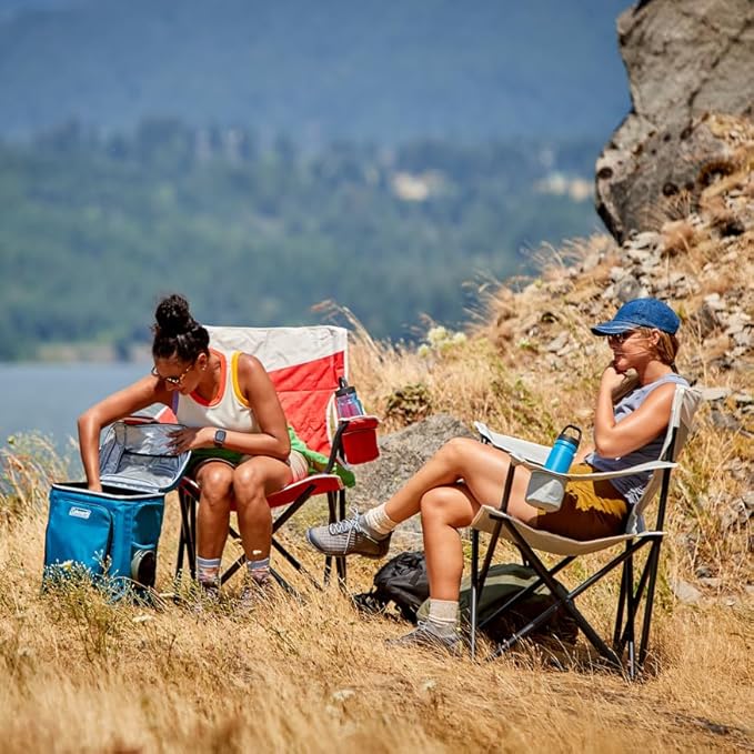 Coleman Big-N-Tall Camping Chair with Cup Holder &amp Side Pocket Water-Resistant XL Outdoor Seat Supports up to 600 lbs Great for Camping Tailgating Firepits Patio &amp More