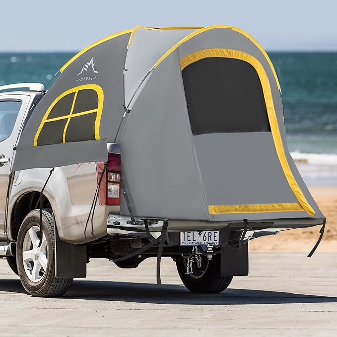 Pickup Truck Tent Waterproof PU2000mm Double Layer for FT Truck Bed Portable Bed Tent for Camping