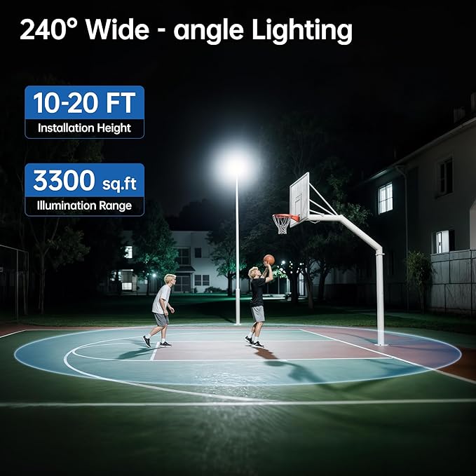 11000W Solar Street Light Outdoor Waterproof with Dual Solar Panels – 650000LM 3-Sided LED Lights 144pcs LEDs 50000mAh Battery Motion Sensor Dusk to Dawn for Parking Lot YardGarden