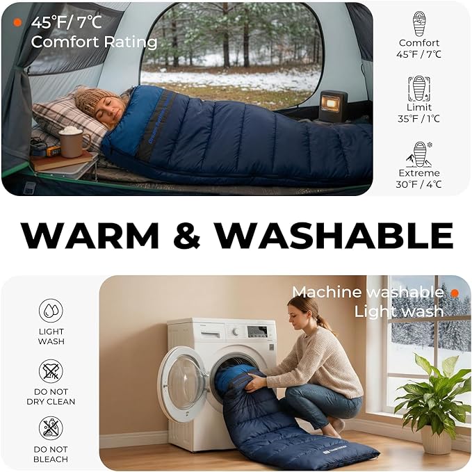 Cotton Flannel XXL Sleeping Bags for Adults Cold Weather Camping Sleeping Bag for Adults Kids Teens with Compression SackCamping Gear for TravelingHikingClimbingOutdoorIndoor