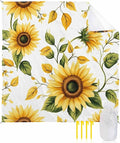 Beach Blanket Waterproof Sandproof Picnic Blanket 108x84 Foldable Beach Mat with Sunflower Watercolor Spring Flowers Pastoral Pattern for Camping Park Grass Beach Travel