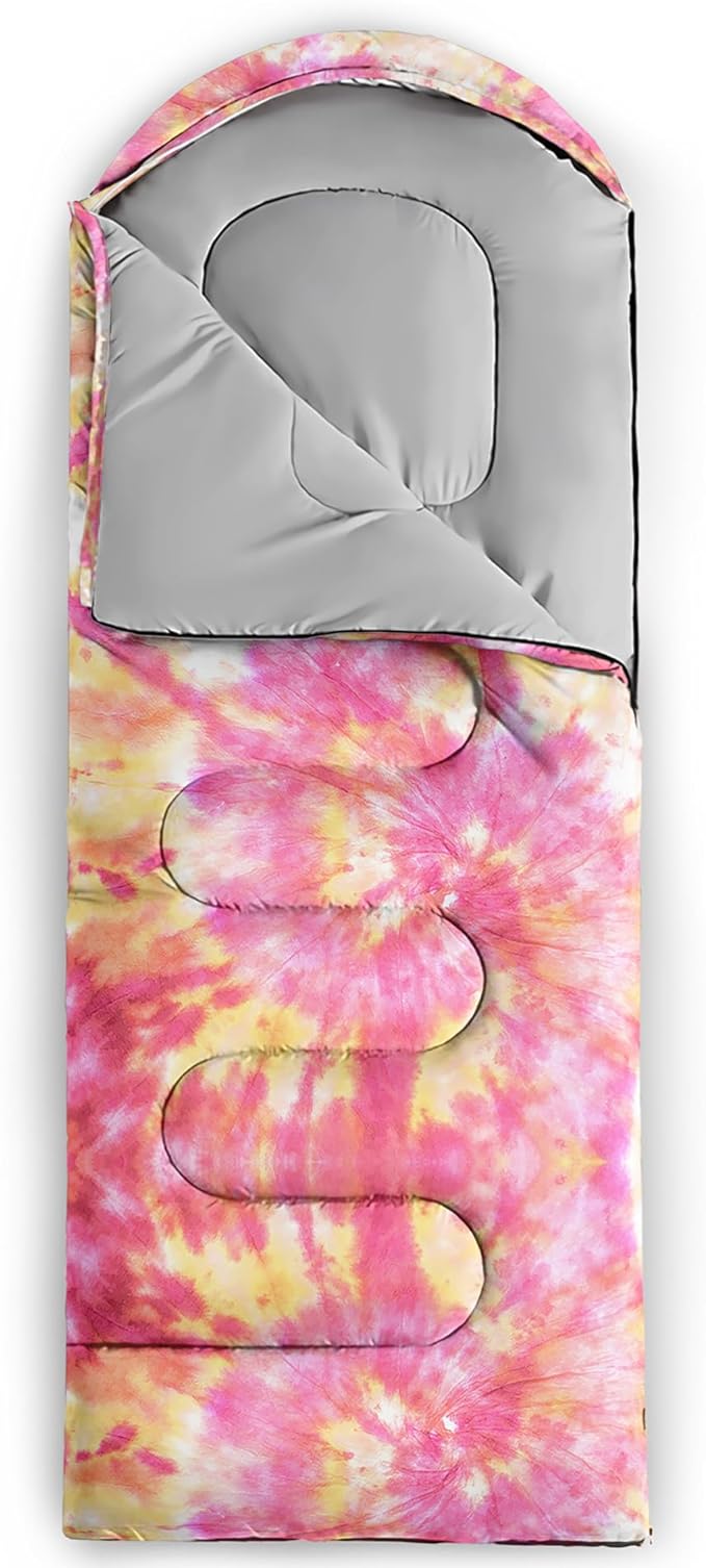 QOOMO Axolotl Cute Camping Sleeping Bags3 Season Warm &amp Cool WeatherLightweightWaterproof Sleeping Bags for Adults &amp KidsTravelingand Outdoors