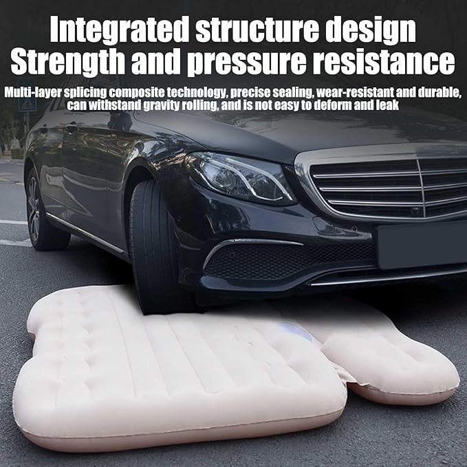 Inflatable Car Mattress for Camping &amp Travel Portable Sleeping Pad with Pump &amp 2 Pillows Black