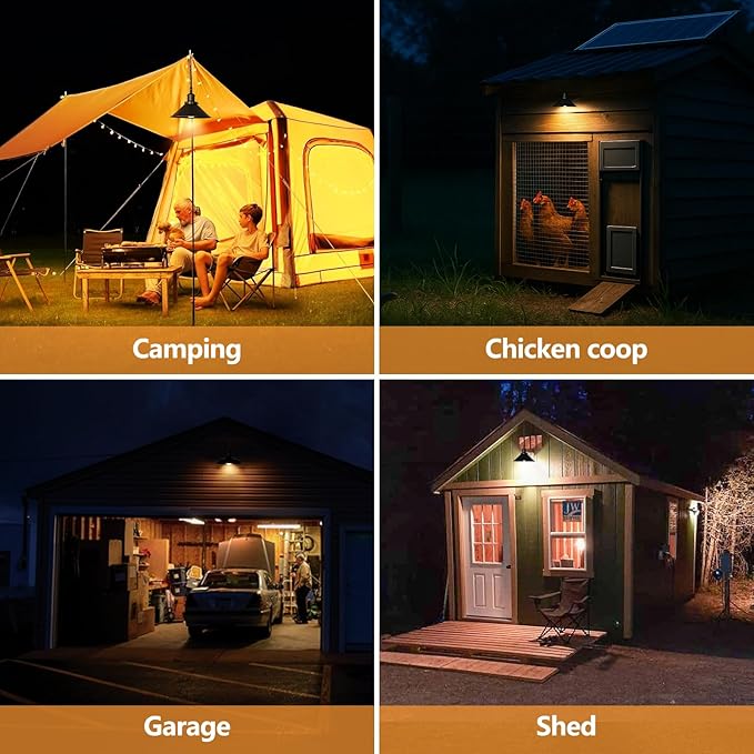 1 Pack Black Portable Battery Operated Hanging Light Rechargeable Wireless Outdoor Pendant Light with Remote Battery Powered Chandelier Lantern Fixture for Indoor Outdoor Gazebo Porch Patio