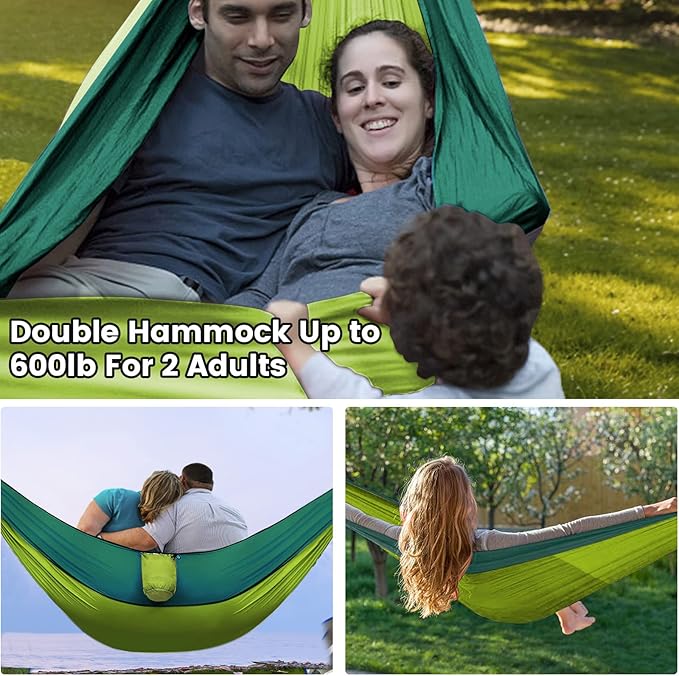 Camping Hammock with Mosquito Net &amp Rain Fly Tent Tarp &amp Tree Straps Portable Strong Nylon Hammock Parachute Tent w/Storage Bag for Camping Hiking Backyard Outdoor Backpacking Travel