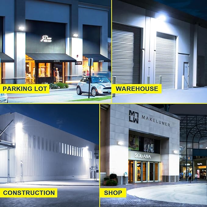 ledmo LED Wall Pack Light 15840LM Daylight Outdoor Security Lighting Commercial and Industrial Outdoor Wall Pack Lights 5000K IP65 Waterproof for Garage Yard 120W 6 Pack No Photocell