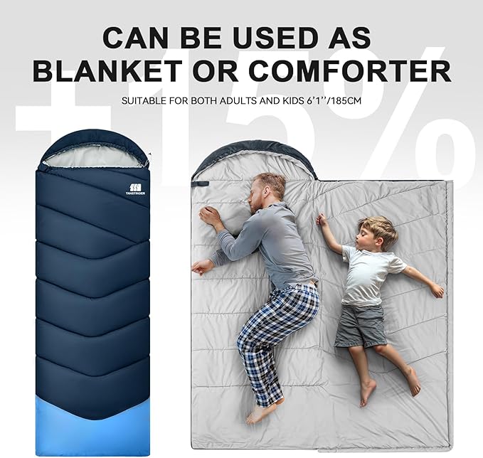Sleeping Bags for Adults Cold Weather &amp WarmBackpacking Camping Sleeping Bag for Tall Girls BoysLightweightCompactWaterproof Camping Gear for TravelingHikingHotelOutdoor &amp Indoor