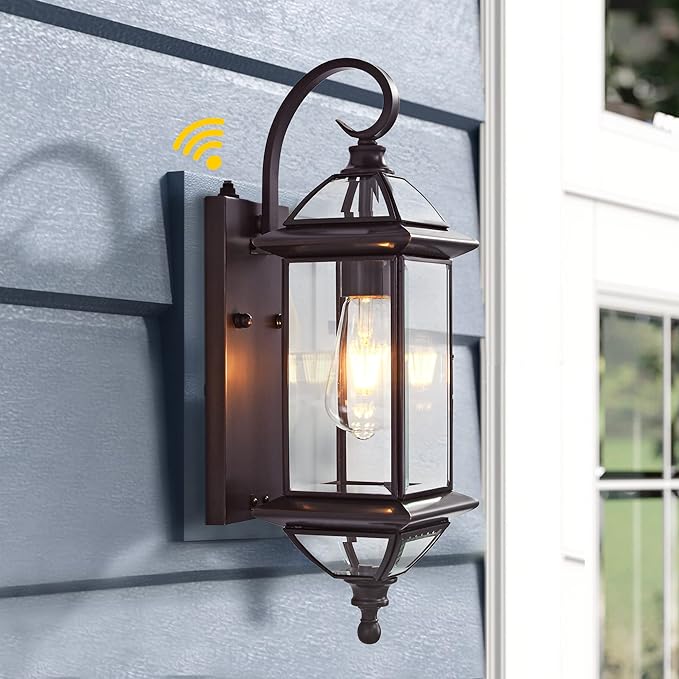 Copper Dusk to Dawn Outdoor Wall Lights Exterior Light Fixtures Porch Light Wall Mount18.5''H Outside Lights for HouseGaragePorch PatioOil-Rubbed Bronze 1 Pack with E26 Socket