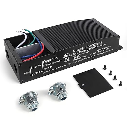 EMITEVER Dimmable LED Driver96W 24V Triac Power Supply AC to DC LED Transformer for LED LightCompatible with Lutron and Leviton DimmerWaterproof IP67 and UL ListedClass 2Class P