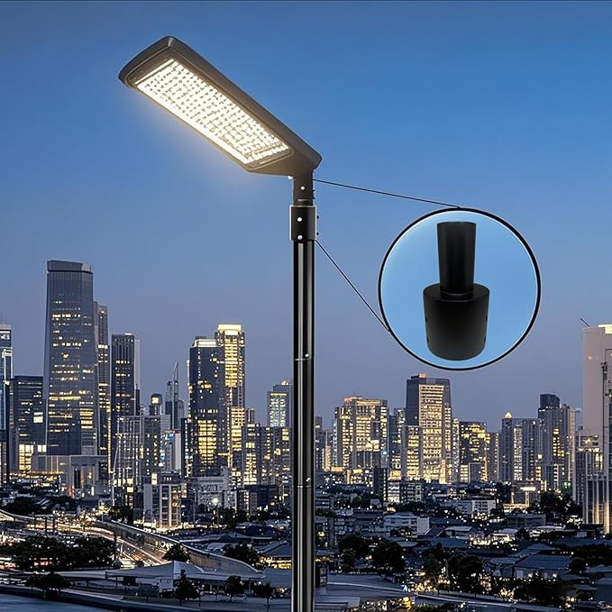 Light Pole Adapter Tenon - Heavy Duty Slip Fitter for 4 inch Round Pole &amp 2 3/8 inch Metal Outdoor Mounting Bracket for Shoebox Light Fixtures Post Top Lighting
