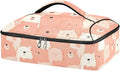 Casserole Carrier Pattern Cute Cartoon BearInsulated Casserole Carrier for Hot or Cold Food Thermal Lunch Tote for Potluck Parties Picnic Beach Fits 9 x 13 Inches Baking Dish