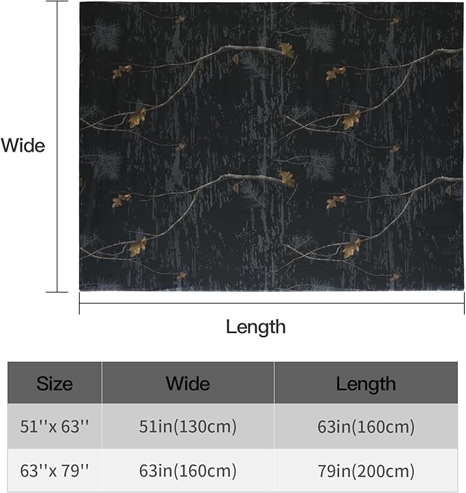LOOGU Camo Blanket Waterproof Insulation Poncho Liner for Outdoor Camping Hiking Hunting Survival Backpacking Picnicking