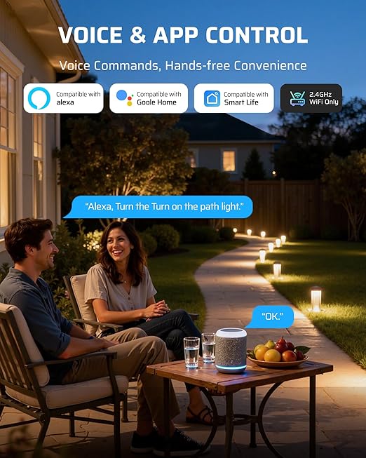 DEWENWILS Smart Low Voltage Landscape Transformer 300W 3 Independent Outputs 120V AC to 12V/14V AC Landscape Lighting Transformer with Schedule &amp Timer Compatible with Alexa &amp Google Assis