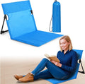 Jetec Foldable Floor Backrest Chair Portable Camping Chair with Storage Bag Light Weight Lazy Seat for Indoor Outdoor Bed Ground Park Lawn Concerts Hiking Beach(Blue)