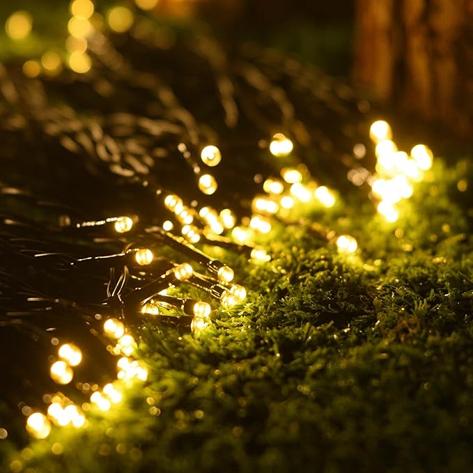 Solar String Lights for Outside 2 Pack 240 Led Solar Christmas Lights Outdoor Waterproof 82ft Solar Fairy Lights 8 Lighting Mode Solar String Lights Idea for GardenCourtyardsTrees(Warm White)