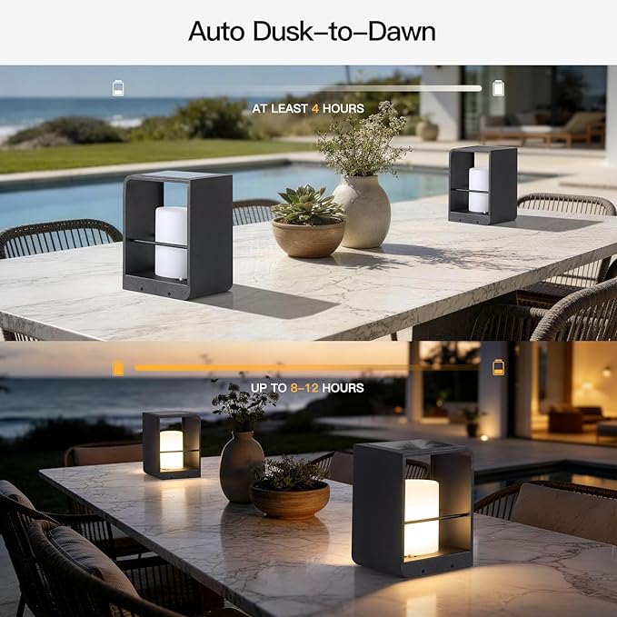 11 Tall Solar Lanterns 3000K LED Outdoor Table Lamp Waterproof Modern Solar Floor Lamp Landscape Outdoor Lights Solar Powered Lantern Dusk to Dawn Patio Light for Yard Deck Path Garden Pool