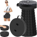 2026 Upgraded 45cm Collapsible Stool with Cushion Maximum Loading 440 Pounds Portable and Lightweight Adjustable Seat Camping Retractable Stool for Outdoor Camping Fishing Hiking BBQ
