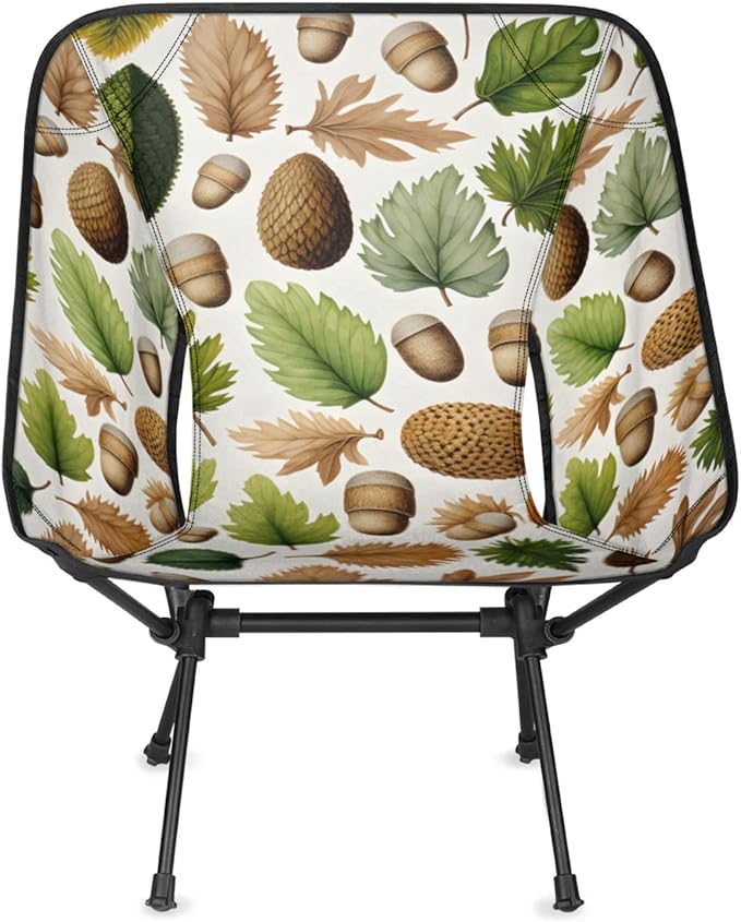 Honeybaby Folding Camping Chair Leaves Acorn Fruit Camping Chairs Lightweight Portable Chair Outdoor Foldable Chairs for Camping Travel Picnic Beach Hiking