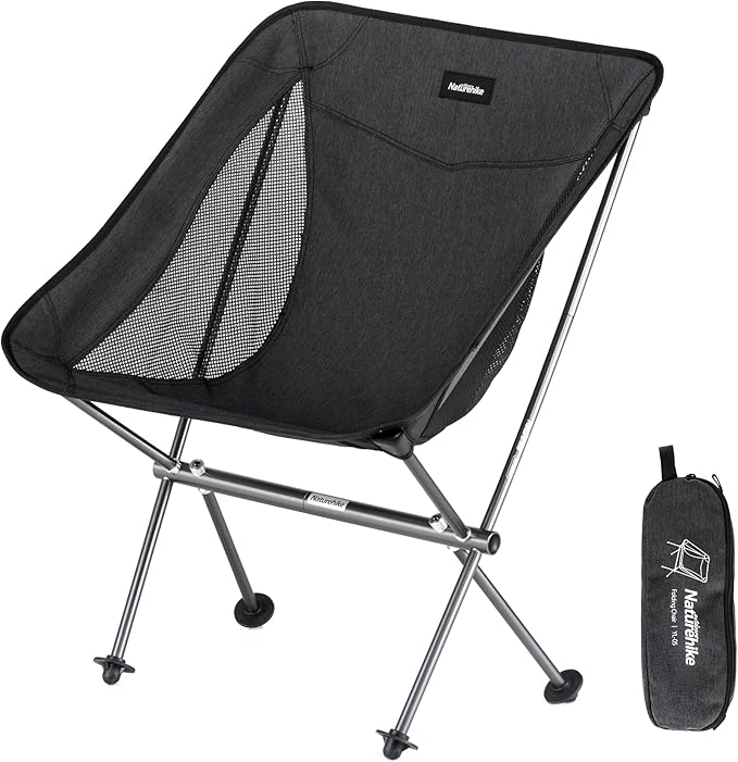 Naturehike YL05 Camping Chair Ultralight Portable Camp Chair with Storage Bag Compact Folding Beach Chair for Backpacking Hiking Fishing Picnic