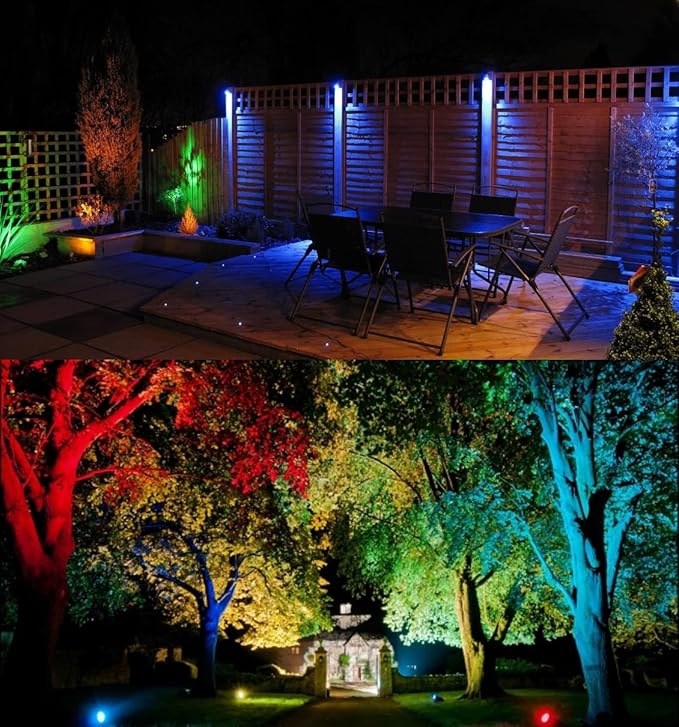 TOVEENEN LED Color Landscape Outdoor Spotlight - 120V 25W Remote Waterproof Spot Lights for Yard Garden Tree House Halloween Christmas Lighting