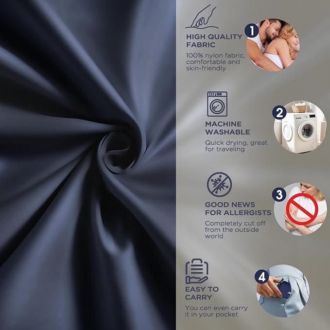 Ultralight Sleeping Bag Liner - 5.3 oz Washable Adult Sleep Sack &amp Travel Sheets Self Tan Sleep Sack with Two-Way-Zipper for Backpacking Hotel Camping Travel