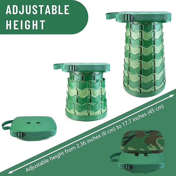 Collapsible Stool Chair with Padded Cushion Seat Easy Carry Portable Folding Stool for Adults Quick-Fold Heavy-Duty Stool with Carry Bag for Camping Fishing Beach