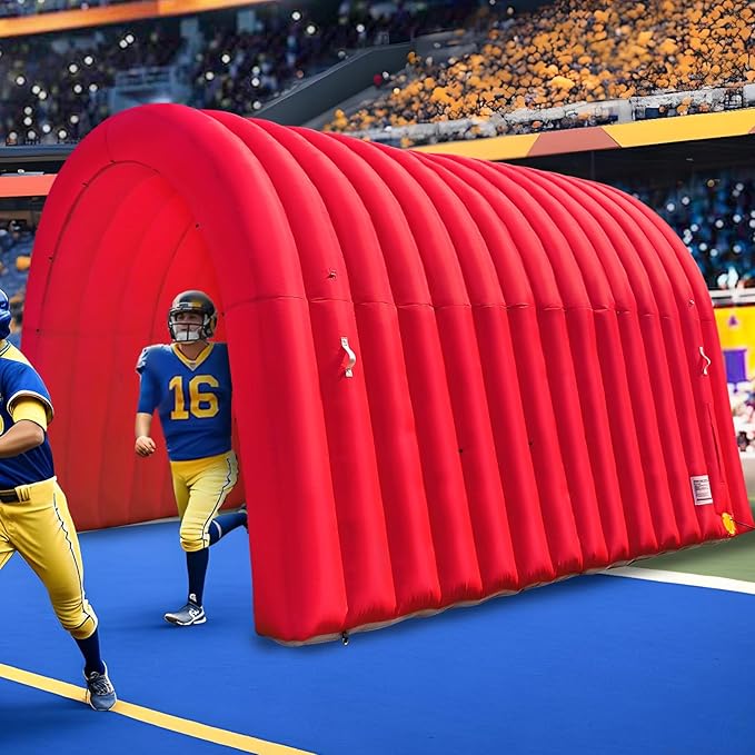 OZIS 16Ft Inflatable Tunnel Entrance Sports with Installed Blower Inflatable Football Tunnel Tent Entryway for Business Advertising Event Exhibition Promotion(Red16x10x10Ft)