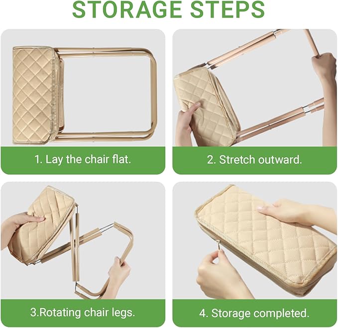 11.8 Pocket Chair Lightweight Travel Stool Portable Camping Chair Thickened Folding Camp Stools 350lbs for Adults Hiking Purse Stool Khaki