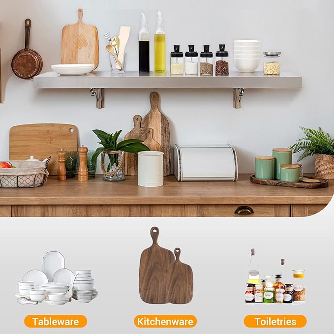 Folding Concession Shelf 36 x 12 Stainless Steel Drop Down Folding Serving Food Shelves Heavy Duty Foldable Wall Mount Shelving Rack for Concession Windows Kitchen Garage Restaurant