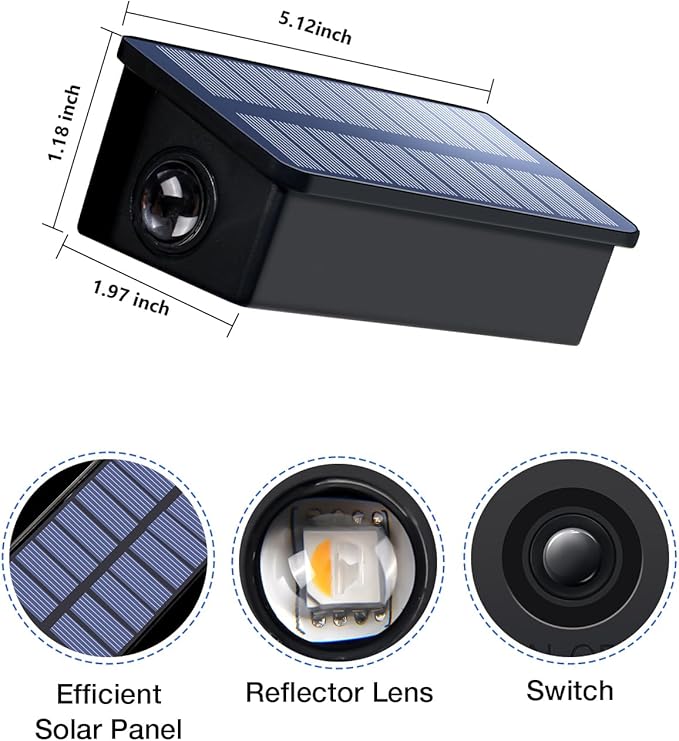 Fence Lights Solar Powered Outdoor Waterproof 3 Sided Wall LED Landscaping 16 Pack for Yard Deck Patio Rail Garage Pool Balcony Energy Efficient Cool White Safety and AmbianceEasy Install