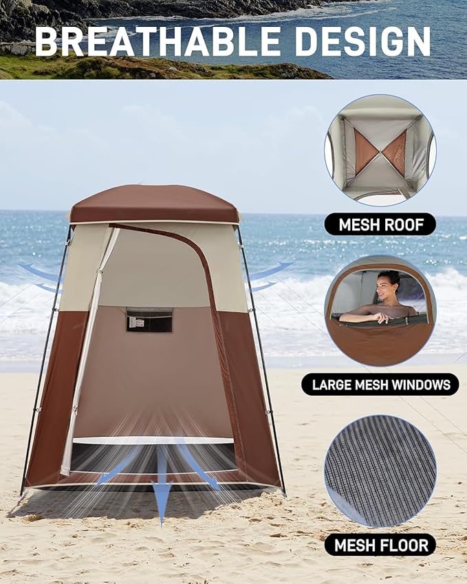 KingCamp Shower Tent Portable Privacy Tent Outdoor Camping 1/2 Room Toilet Tents with Shower Bag &amp Dressing Room for Beach Camping &amp Hiking