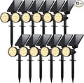 800 Lumens Solar Powered Spot Lights Outdoor - Adjustable Solar Flood Lights with 30 LEDs 3 Modes IP65 Waterproof Solar Light for Landscape Yard Garden Driveway Tree Wall(Warm White 12-Pack)