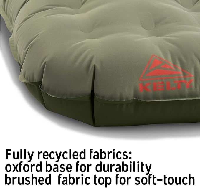 Kelty Kush Queen Air Bed W/Battery-Powered Pump PVC-Free Queen Air Mattress Comfy and Plush 6-inch Pad Carry Bag Included - Indoor/Outdoor Camping Air Bed